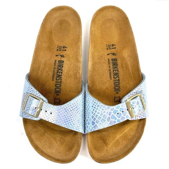 Birkenstock Shoes - NWOT Birkenstock Madrid Sandals Blue Metallic Mermaid Size 10-10.5 EU 41